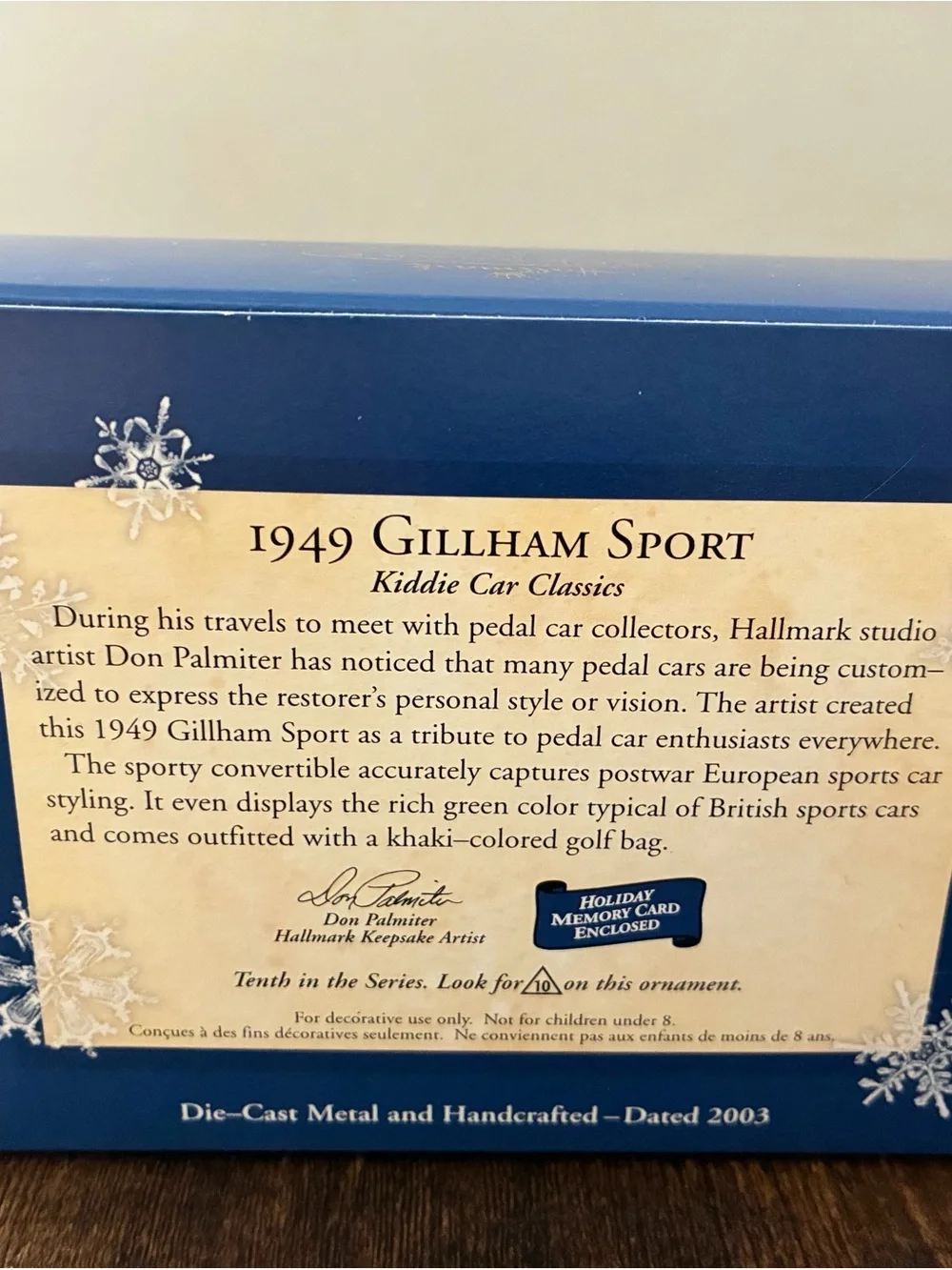 Hallmark 2003 Keepsake 1949 Gilliam Sport Ornament